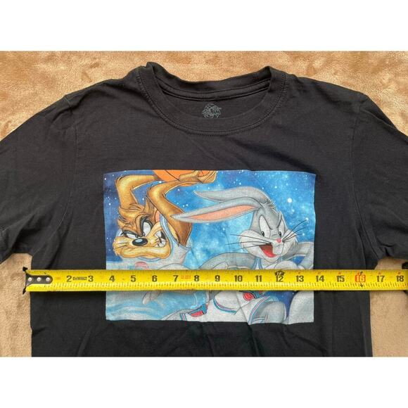 Vintage‎ 90s Space Jam Looney Tunes Bugs Bunny Black T-Shirt Size Small - Picture 4 of 5
